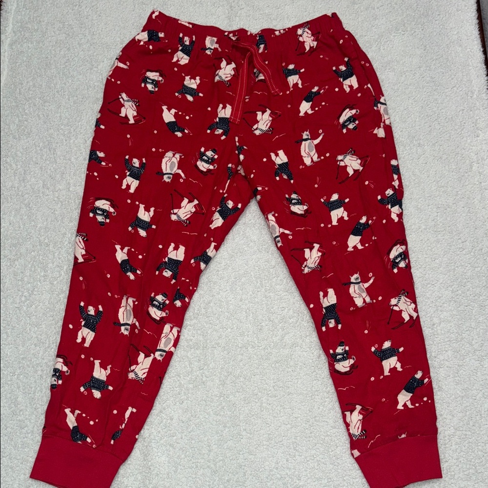 Old Navy Red Pajama Bottoms with Polar Bear Print
